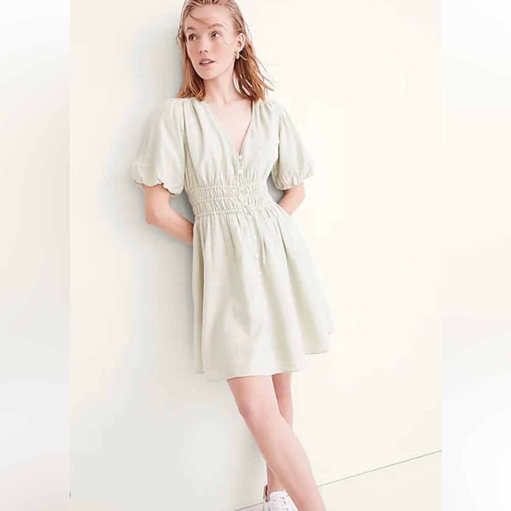 Madewell linen blend Sophia mini dress NWT
